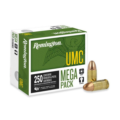 SALE Remington 9mm Ammo 115gr FMJ Ammunition - 250 Rounds