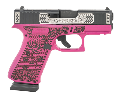 In stock Glock G43X 9mm Luger 15-Round Semi-Auto Pistol 3.41" Barrel Orange Cerakote Frame & Black Cerakote Slide UX4350204NR15ORGLBC