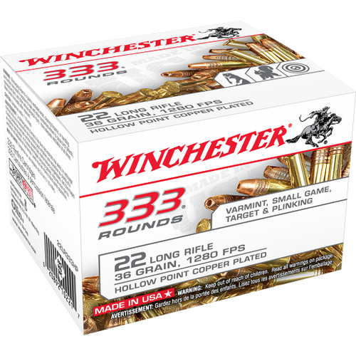 Winchester .22 LR Ammo 36gr CPHP Ammunition - 333 Rounds