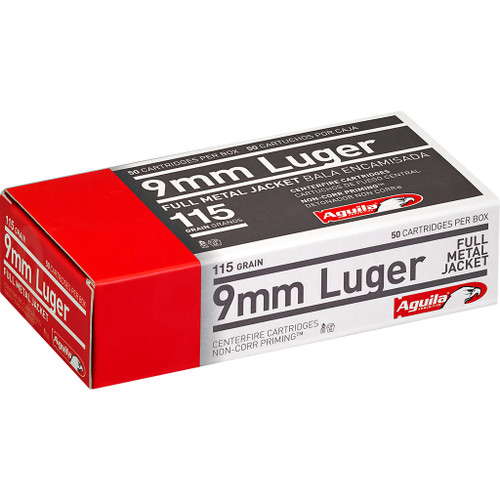 Aguila 9mm Ammo 115gr FMJ Ammunition - 50 Rounds