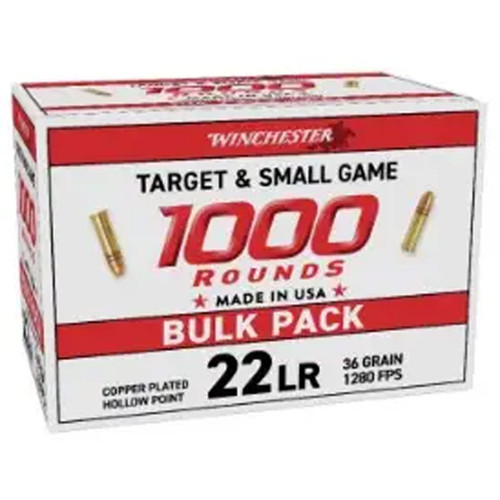 Winchester .22 LR Ammo 36gr CPHP Ammunition - 1000 Rounds