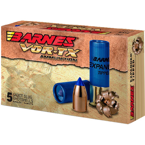 Barnes 12 Gauge Ammo 438gr Polymer Tip Sabot Slug Ammunition - 5 Rounds