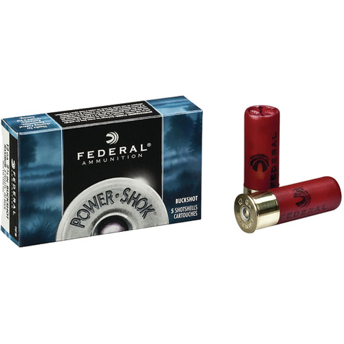 Federal 12 Gauge Ammo 00 Buck Shot Ammunition - 5 Rounds