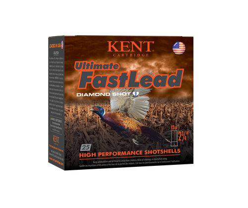 Kent Cartridge 12 Gauge Ammo 2-3/4" 1-3/8 oz #4 Lead Shot Ammunition - 25 Rounds