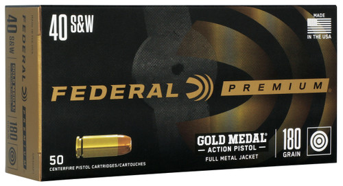 Federal .40 S&W Ammo 180gr FMJ Ammunition - 50 Rounds