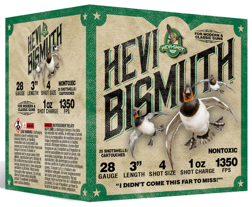 Hevi-Shot 28 Gauge Ammo 1 oz #4 Bismuth Ammunition - 25 Rounds