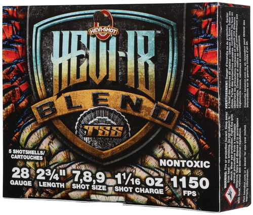 Hevi-Shot 28 Gauge Ammo 1-1/16 oz #7, #8 and #9 Blend Ammunition - 5 Rounds