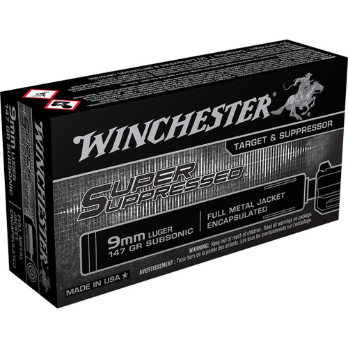 Winchester 9mm Ammo 147gr FMJE Ammunition - 50 Rounds