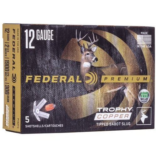 Federal 12 Gauge Ammo 300gr Trophy Copper Ammunition - 5 Rounds