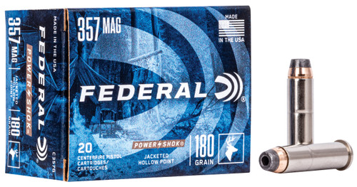 Federal .357 Magnum Ammo 180gr JHP Ammunition - 20 Rounds
