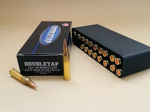 DoubleTap .223 Remington Ammo 62gr FMJ-BT Ammunition - 20 Rounds