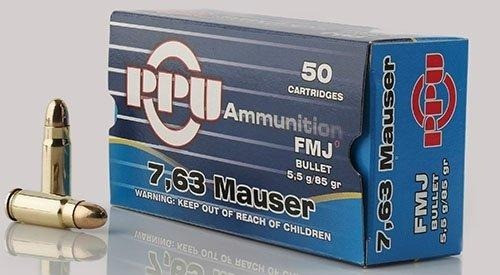 PPU 30 Mauser Ammo 85gr FMJ Ammunition - 50 Rounds