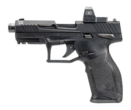 HOT ITEM Taurus 1-2TX22P141-10RD TX22 w/Optic Full Size 22 LR 10+1 4.60" Matte Black Threaded Barrel, Black Hard Coat Anodized Serrated Optic Slide, Black Polymer Frame w/Picatinny Rail, Textured Grip, ShieldSc Footprint, Viridian RFX-11 Green Dot