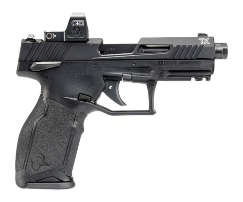 HOT ITEM Taurus 1-2TX22P141-10RD TX22 w/Optic Full Size 22 LR 10+1 4.60" Matte Black Threaded Barrel, Black Hard Coat Anodized Serrated Optic Slide, Black Polymer Frame w/Picatinny Rail, Textured Grip, ShieldSc Footprint, Viridian RFX-11 Green Dot