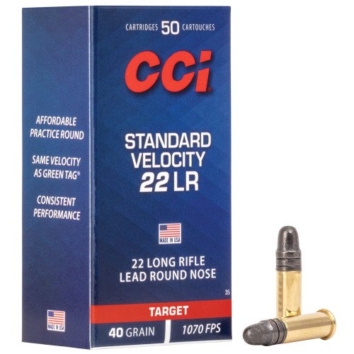CCI .22 Long Rifle Ammo 40gr LRN Ammunition - 50 Rounds