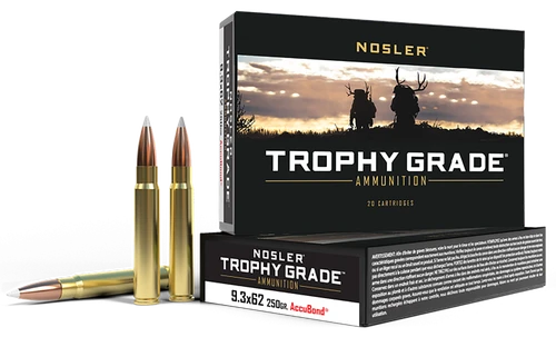 Nosler 9.3x62 Ammo 250grain AccuBond Ammunition - 20 Rounds