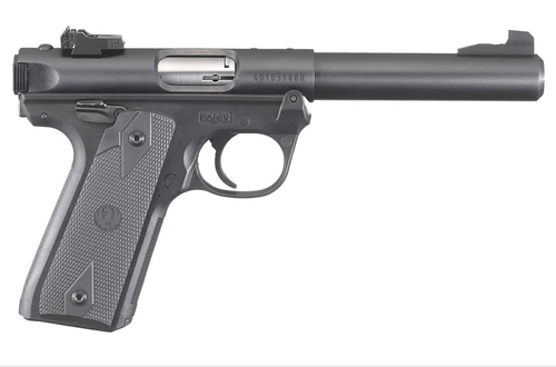 In stock Ruger 40187 Mark IV 22/45 22 LR 10+1, 5.50" Stainless Bull Barrel, Blued Drilled & Tapped Steel Receiver & Polymer Frame, Black Checkered Polymer Grip Ambidextrous