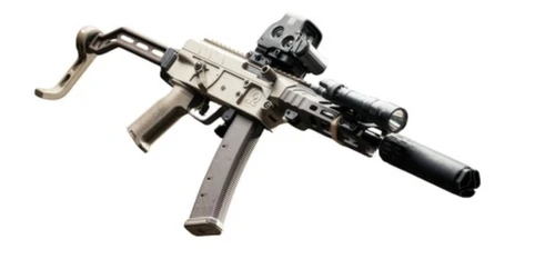 CNCDOUBLEDOWN Omega 9 Low Blackjack 9mm Luger 9" Black Threaded Barrel, Flat Dark Earth Cerakote Aluminum Receiver w/Picatinny Rail, M-LOK Handguard, Flat Dark Earth Cerakote Aluminum Brace, Polymer Grip