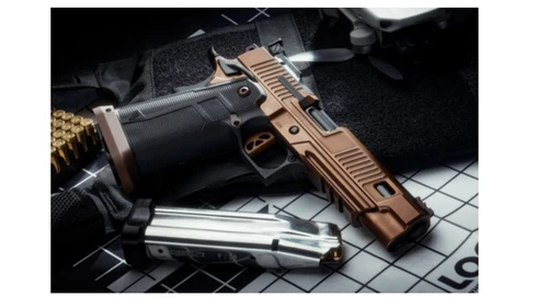 Collectible Kimber 2K11 Rogue w/Optic Limited Edition 9mm Luger 20+1 5" Black DLC Barrel, Custom Copper PVD Stainless Steel Lightening Cut/Optic Ready Slide & Frame w/Picatinny Rail, Custom MJD Grip