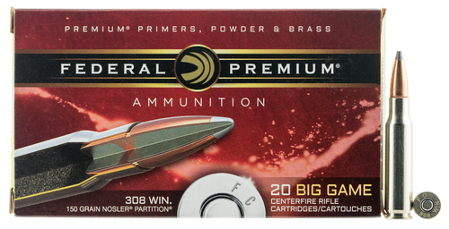 Federal P308S 308 Win Rifle Ammo 150gr 20 Rounds 029465096786