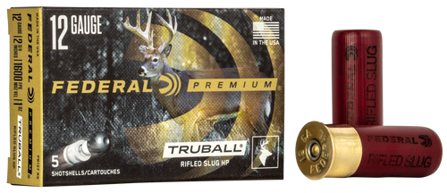 Federal 12 Gauge Shotgun Ammunition PB127RS 2.75" Rifled Slug 5 Rounds