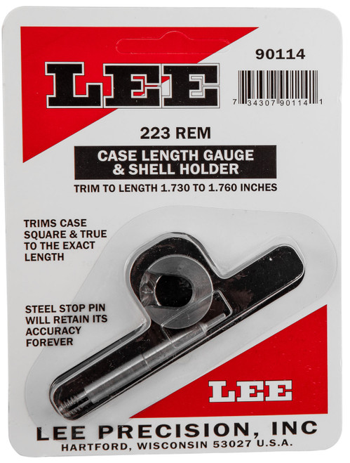 Lee 90114 223 Rem Reloading Accessories Case Length Gauge w/Shell Holder 1 Shell 734307901141