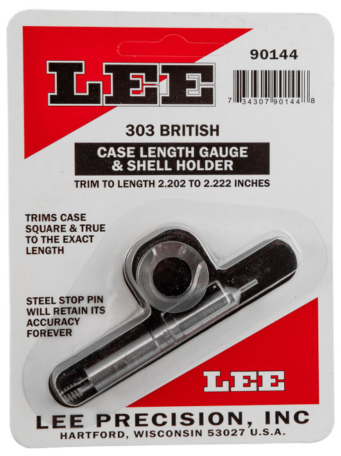 Lee 90144 303 British Reloading Accessories Case Length Gauge w/Shell Holder 1 Casing 734307901448