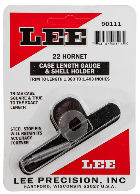 Lee 90111 22 Hornet Reloading Accessories Case Length Gauge w/Shell Holder 1 Casing 734307901110