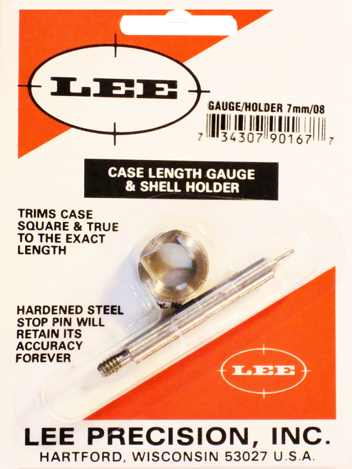 Lee 90167 7mm-08 Rem Reloading Accessories Case Length Gauge w/Shell Holder 1 Casing 734307901677