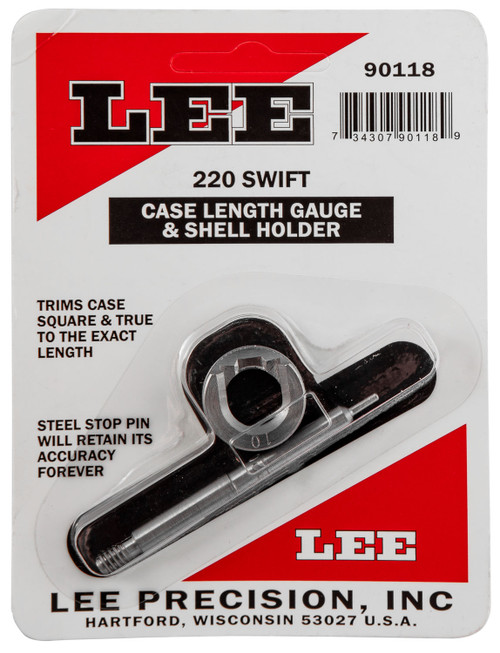 Lee 90118 220 Swift Reloading Accessories Case Length Gauge w/Shell Holder 1 Casing 734307901189