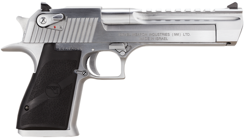 Magnum Research DE44BC Desert Eagle Mark XIX 44 Rem Mag 8+1 6" Stainless Carbon Steel With Picatinny Rail Barrel Brushed Chrome Serrated Carbon Steel Slide & Frame With Beavertail Black Rubber Grip Ambidextrous Safety Right Hand