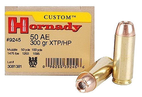 Hornady 9245 50 AE Handgun Ammo 300gr 20 Rounds 090255392456