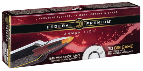 Federal P7WSMTT1 Premium  7mm WSM 160 GR Trophy Bonded Tip (TB) 20 Bx/ 10 Cs