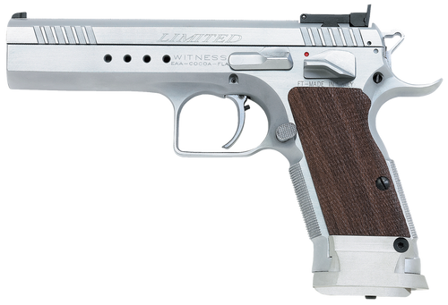 EAA 600320 Witness  40 S&W Single 4.80 14+1 Wood Grip Stainless Slide