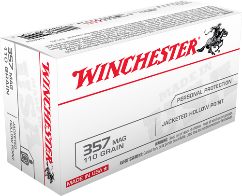 Winchester 357 Magnum Ammo 110gr Jacketed Hollow Point Ammunition - 50 Rounds