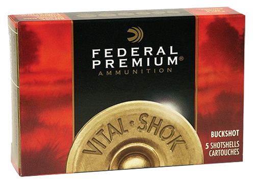 Federal P2582B 20 Gauge Buckshot Shotgun Ammo #2 Buck 3" 18 Pellets 5 Rounds Buckshot 029465017958