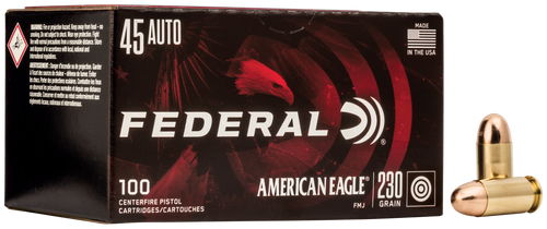 Federal AE45A100 45 ACP Handgun Ammo 230gr 100 Rounds 029465062460