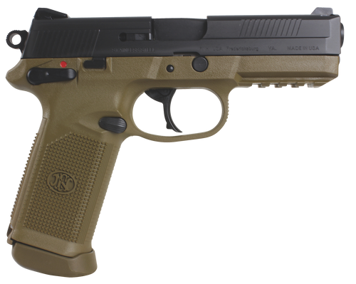 FN 66964 FNX  45 ACP 4.50 15+1 Flat Dark Earth Black Stainless Steel Interchangeable Backstrap Grip