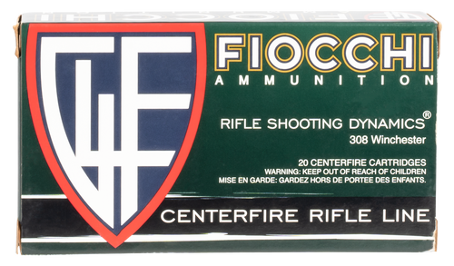 Fiocchi 308D 308 Win Rifle Ammo 165gr 20 Rounds 762344710358