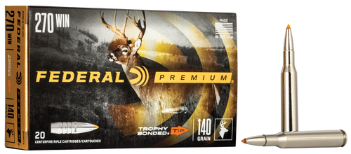 Federal 270 Win Ammunition P270TT3 140 gr Trophy Bonded Tip 20 Rounds