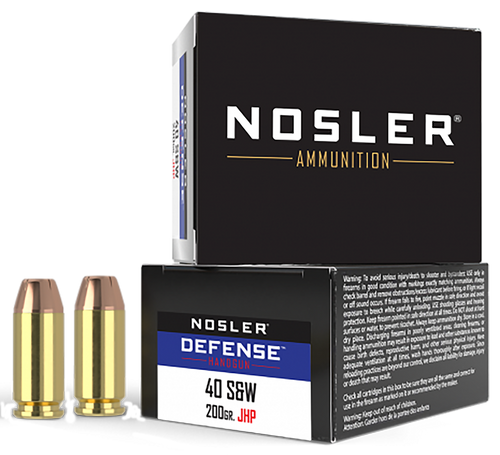 Nosler 39123 40 S&W Handgun Ammo 200gr 20 Rounds 054041391238