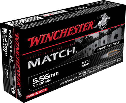 Winchester S556M 5.56 NATO Rifle Ammo 77gr 20 Rounds 020892220379