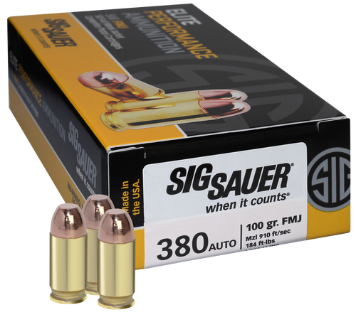 Sig Sauer E380B150 380 ACP Handgun Ammo 100gr 50 Rounds 798681516865