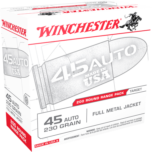 Winchester USA45W 45 ACP Handgun Ammo 230gr 200 Rounds 020892221857