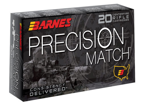 Barnes Bullets 308 Win Ammunition 30818 175 gr Open Tip Match Boat Tail 20 Rounds