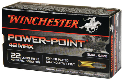 WIN 42 Max Power Point .22 Long Rifle 42 Grain Power-Point Lead Hollow Point Winchester 42 Max Power Point