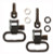 GROVTEC SWIVEL SET WITH TWO WOOD SCREW & SPACERS BLACK