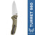 Benchmade - Turret 980, EDC Folding Knife, Drop-Point Blade, Manual Open, Axis Locking Mechanism, Made in USA, Satin, Straight 