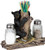 RIVERS EDGE BEAR HOLDING GLASS SALT & PEPPER SHAKERS W/THTPCK