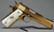 SALE Cnc Firearms CNCELRANCH Colt 1911 El Ranchero 38 Super 7+1 5" Stainless Steel Barrel 24K Gold Plated Serrated With Engraved Scrollwork Slide 24K Gold Plated Steel Frame Mother of Pearl Grip